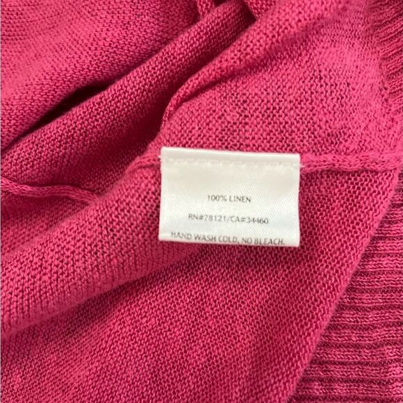 Eileen Fisher Hot Pink Linen Oversized medium Linen Tunic Style Sweater - Picture 10 of 12